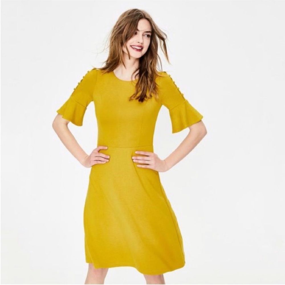 Boden Dress size 4 women’s mustard yellow fit flare